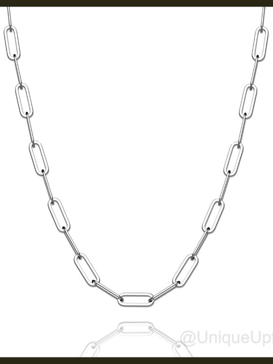 Jewelry - 925 Sterling Silver Paperclip Chain Necklace 3mm Lobster Clasp Unisex